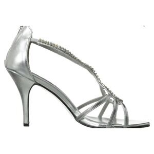 Dyeables Women's Josie Manmade Dress Sandal, Silver Metallic,10 B US